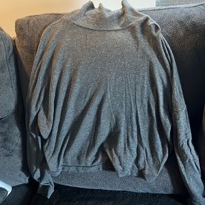 Express S/M comfort fit low turtleneck. Grey with silver sparkles